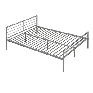 English Elm Twin Over Full Metal Bunk Bed with Built-in Study Desk Steel Frame Kids Bedroom Silver LT000092AAN