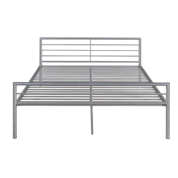 English Elm Twin Over Full Metal Bunk Bed with Built-in Study Desk Steel Frame Kids Bedroom Silver LT000092AAN