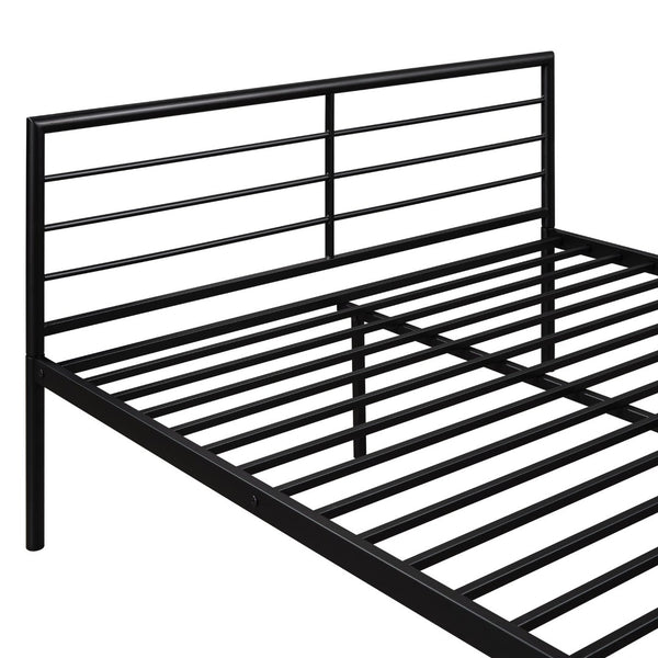 English Elm Twin Over Full Metal Bunk Bed with Built-in Study Desk Steel Frame Kids Bedroom LT000092AAB