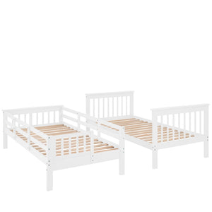 English Elm Stairway Twin Over Bunk Bed with Step Storage White Pine Kids Bedroom LT000109AAK