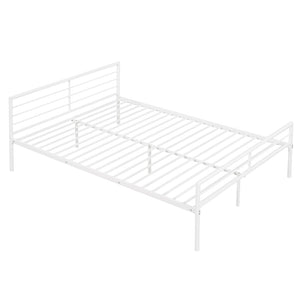 English Elm Twin Over Full Metal Bunk Bed with Built-in Study Desk Steel Frame Kids Bedroom White LT000092AAK