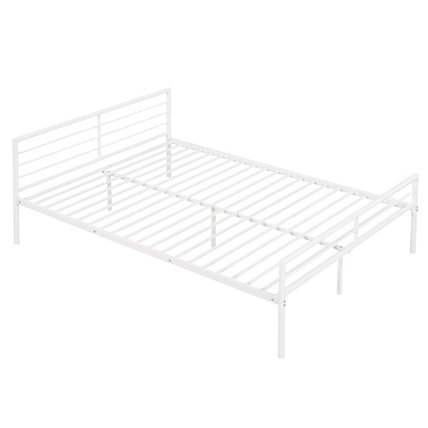 English Elm Twin Over Full Metal Bunk Bed with Built-in Study Desk Steel Frame Kids Bedroom White LT000092AAK