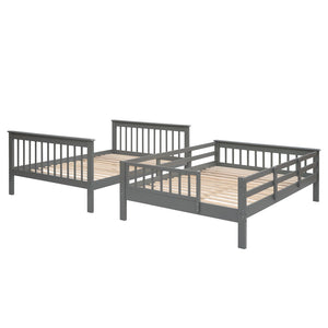 English Elm Stairway Full Over Bunk Bed with Staircase Storage Shelves in White Pine Gray LT100110AAE