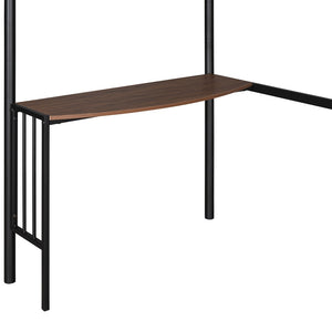 English Elm Twin Over Full Metal Bunk Bed with Built-in Study Desk Steel Frame Kids Bedroom LT000092AAB