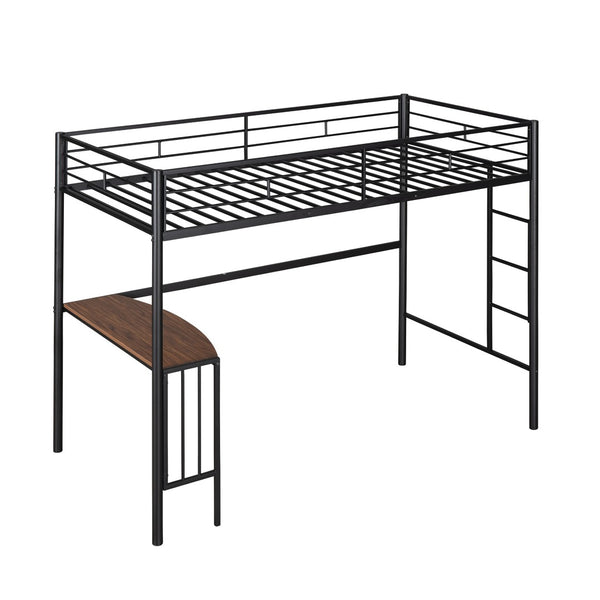 English Elm Twin Over Full Metal Bunk Bed with Built-in Study Desk Steel Frame Kids Bedroom LT000092AAB