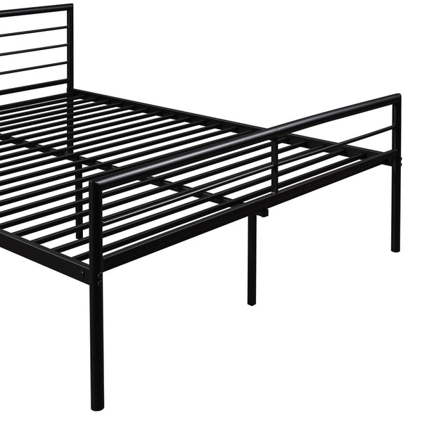 English Elm Twin Over Full Metal Bunk Bed with Built-in Study Desk Steel Frame Kids Bedroom LT000092AAB