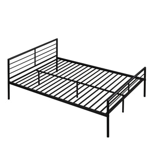 English Elm Twin Over Full Metal Bunk Bed with Built-in Study Desk Steel Frame Kids Bedroom LT000092AAB