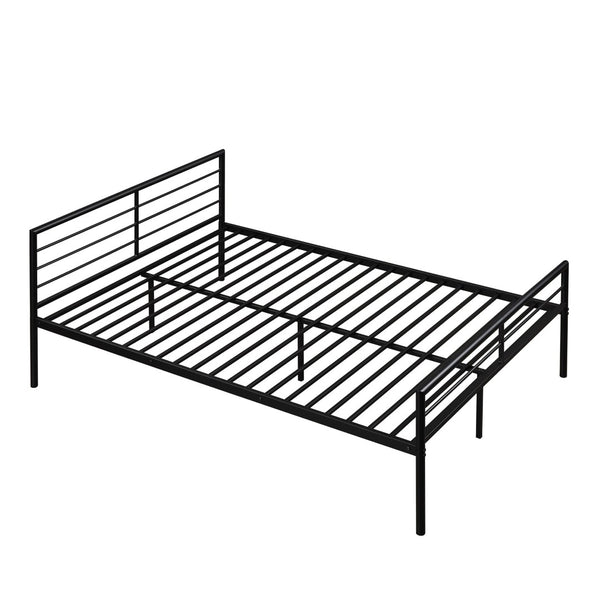 English Elm Twin Over Full Metal Bunk Bed with Built-in Study Desk Steel Frame Kids Bedroom LT000092AAB