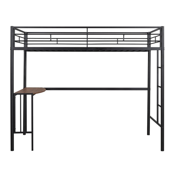English Elm Twin Over Full Metal Bunk Bed with Built-in Study Desk Steel Frame Kids Bedroom LT000092AAB