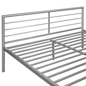 English Elm Twin Over Full Metal Bunk Bed with Built-in Study Desk Steel Frame Kids Bedroom Silver LT000092AAN