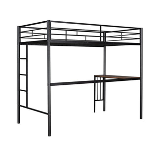 English Elm Twin Over Full Metal Bunk Bed with Built-in Study Desk Steel Frame Kids Bedroom LT000092AAB