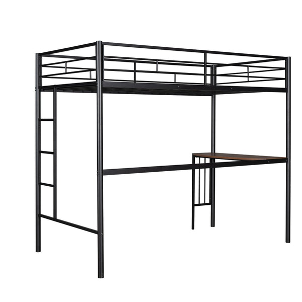 English Elm Twin Over Full Metal Bunk Bed with Built-in Study Desk Steel Frame Kids Bedroom LT000092AAB