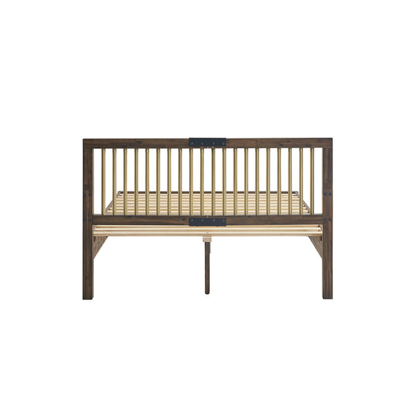 English Elm Queen INK+IVY Mercer Low Profile Platform Bed — Chestnut Wood Grain, Solid Slats, Modern Sleek Design B035S00011