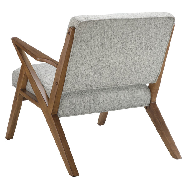 English Elm Lounge Newport Mid-Century Accent Chair with Button Tufting, Textured Upholstery & Pecan Legs LIGHT GREY 37 L x 43 W x 12 H B03548422