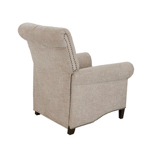 English Elm Aidan Tufted Push-Back Recliner Chair with Bronze Nailhead Trim, Cream Polyester Upholstery, 300 lb Capacity B03548641
