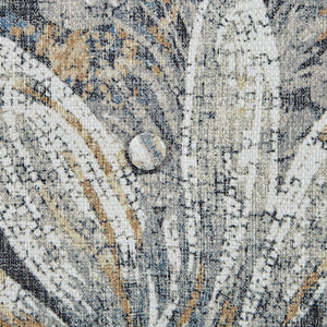 English Elm Alana Curve Back Swivel Glider Chair — Tufted Blue Upholstery, Solid Wood Arms, 360° Smooth Motion B03548647