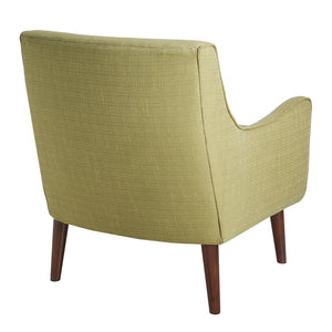 English Elm Mid-Century Oxford Accent Chair in Soft Green Upholstery, Hardwood Frame, Tapered Espresso Legs, Removable Cushion B03548208