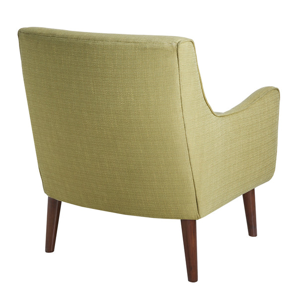 English Elm Mid-Century Oxford Accent Chair in Soft Green Upholstery, Hardwood Frame, Tapered Espresso Legs, Removable Cushion B03548208