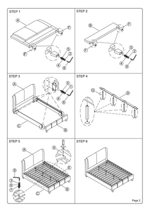 English Elm California King Faux Leather Bed Frame with Two-Panel Upholstered Headboard, Modern Brown Elegance B011S00106