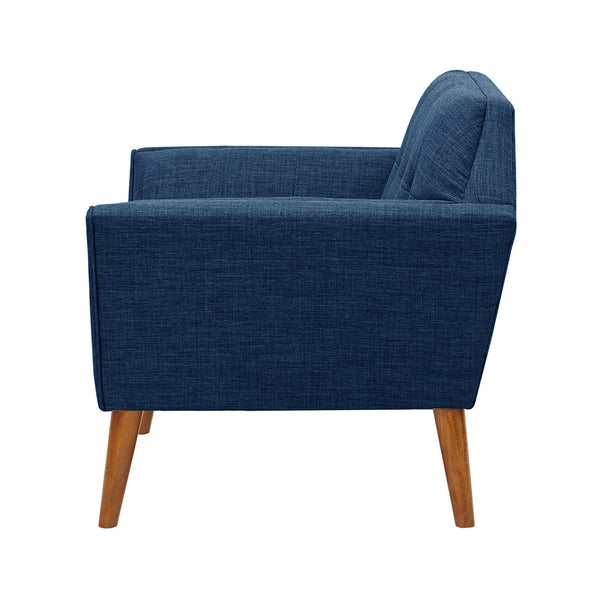English Elm Lounge Chair Newport Mid-Century Accent with Tufted Textured Upholstery, Pecan Tapered Legs, Plush Comfort B03548347