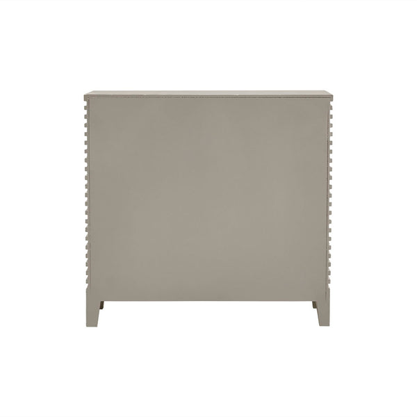 English Elm Ridge Accent Chest in Grey Rustic Finish — 2-Door MDF Storage Cabinet with 2 Shelves, No Assembly Required B03548165