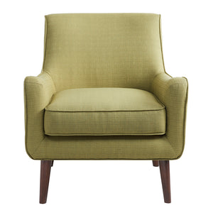English Elm Mid-Century Oxford Accent Chair in Soft Green Upholstery, Hardwood Frame, Tapered Espresso Legs, Removable Cushion B03548208