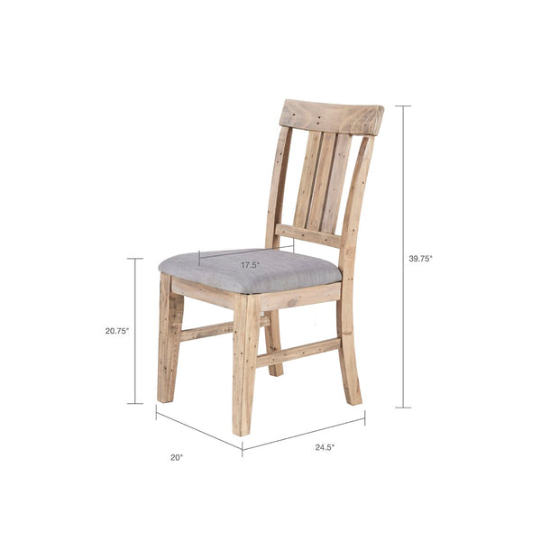 English Elm Dining Side Chairs Set of 2 Solid Pine Farmhouse Style with Foam Cushioned Seats B03548411