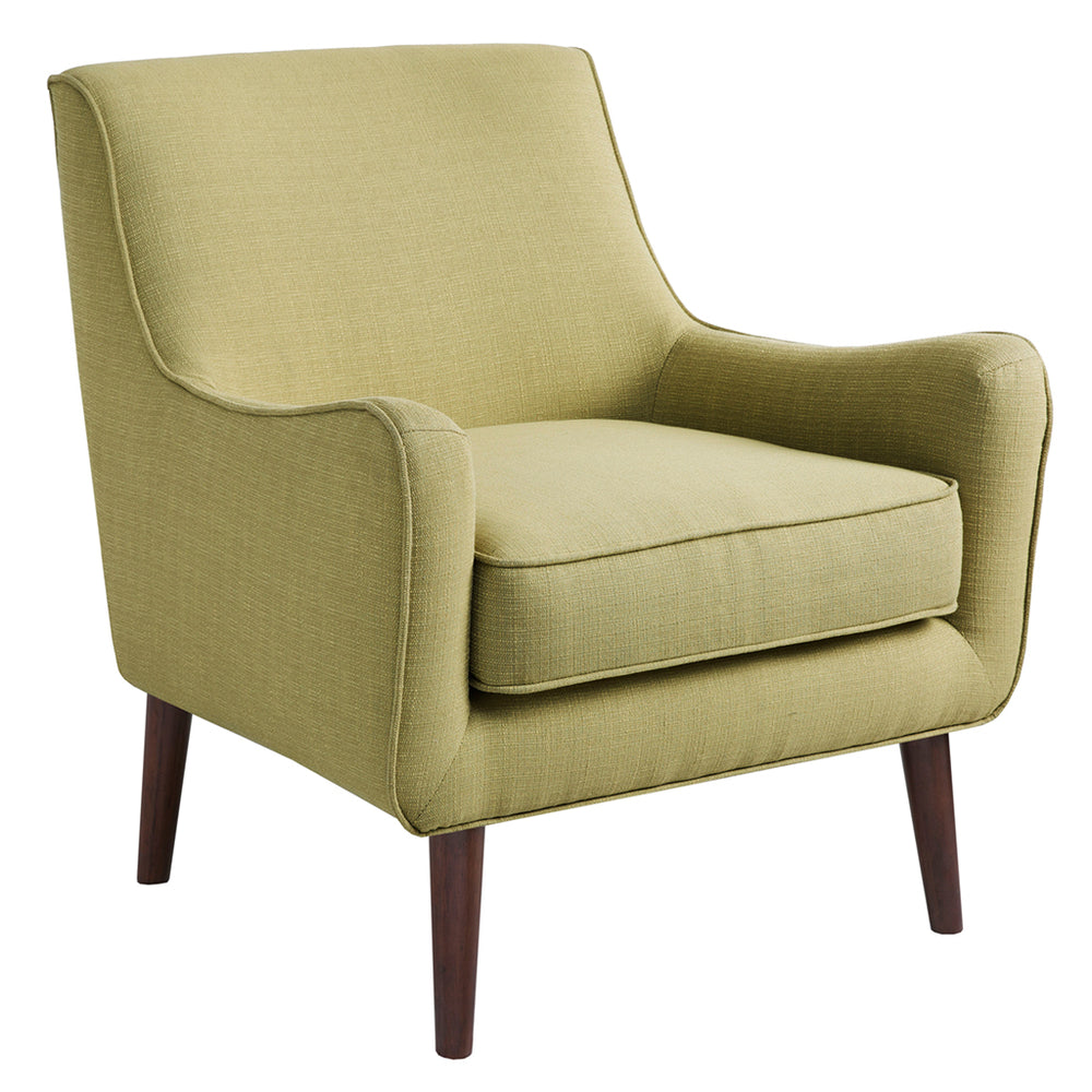 English Elm Mid-Century Oxford Accent Chair in Soft Green Upholstery, Hardwood Frame, Tapered Espresso Legs, Removable Cushion B03548208