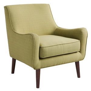 English Elm Mid-Century Oxford Accent Chair in Soft Green Upholstery, Hardwood Frame, Tapered Espresso Legs, Removable Cushion B03548208