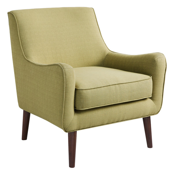 English Elm Mid-Century Oxford Accent Chair in Soft Green Upholstery, Hardwood Frame, Tapered Espresso Legs, Removable Cushion B03548208