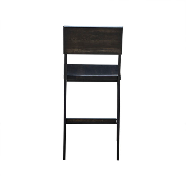 English Elm TACOMA Counter Stool 24" - Matte Black Metal Frame with Solid Hardwood Seat & Back, Modern Durable Design B03548393