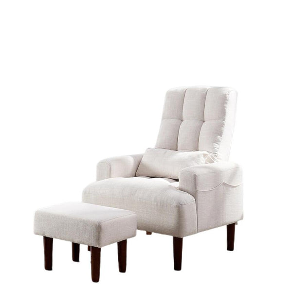 English Elm Redde Modern Cream White Recliner Sofa Chair With Ottoman - Ergonomic Comfort For Stylish Living Rooms W1183S00001-GIGA