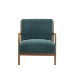 English Elm Lounge Chair Newport mid-century tufted accent chair with textured upholstery, pecan tapered legs Teal 35 L x 32 W x 19 H B03548364