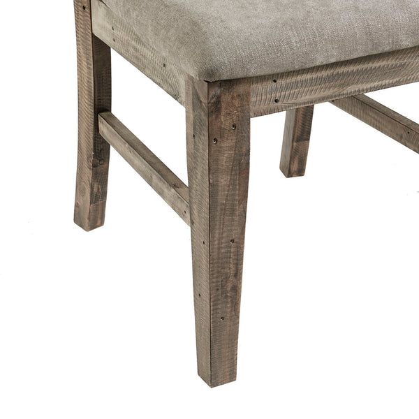 English Elm Dining Oliver Side Chair Set of 2 — Rustic Hand-Distressed Grey Wood Frame, Cushioned Upholstery Comfort Natural+Grey 23.5 L x 43.5 W x 15.5 H B03548412