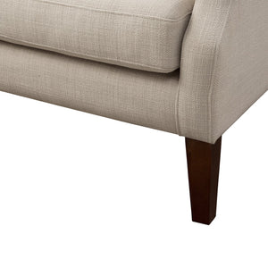English Elm Chair Button Tufted High Back Accent Seat with Espresso Legs for Living Room B03548247