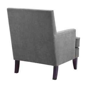 English Elm Track Arm Club Chair with Nailhead Trim, Merlot Birch Legs, High-Density Foam Seat, 29"W Accent Chair B03548188