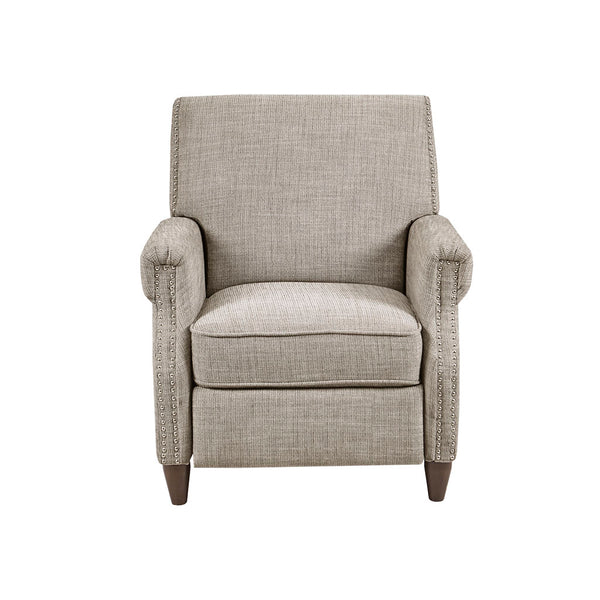 English Elm Push Julian Push Back Recliner with Silver Nailhead Trim, High-Density Foam, Solid Wood Frame and Legs Sand 27.75 L x 32 W x 29.75 H B03548630