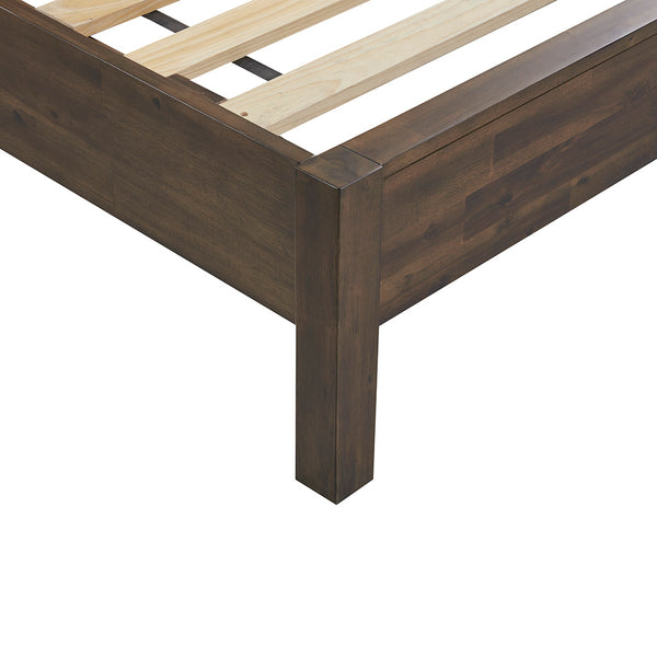 English Elm Queen INK+IVY Mercer Low Profile Platform Bed — Chestnut Wood Grain, Solid Slats, Modern Sleek Design B035S00011