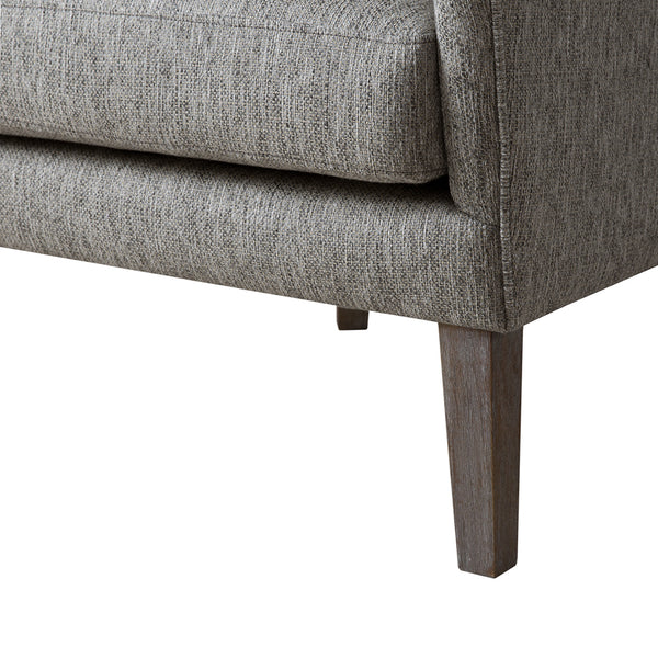 English Elm Arianna tufted swoop wing chair with espresso birch legs, plush high-density foam seat comfort Grey 33.5 L x 34 W x 28 H B03548246