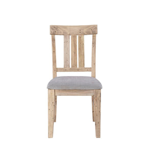 English Elm Dining Side Chairs Set of 2 Solid Pine Farmhouse Style with Foam Cushioned Seats B03548411