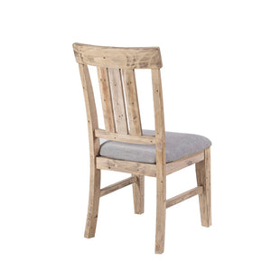 English Elm Dining Side Chairs Set of 2 Solid Pine Farmhouse Style with Foam Cushioned Seats B03548411