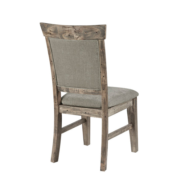 English Elm Dining Oliver Side Chair Set of 2 — Rustic Hand-Distressed Grey Wood Frame, Cushioned Upholstery Comfort Natural+Grey 23.5 L x 43.5 W x 15.5 H B03548412