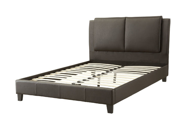 English Elm Queen Sleigh Bed with Elegant Transitional Design, Solid Wood Veneer Construction, Dovetail Craftsmanship and Spacious Foundation Support for Master Bedroom Comfort Brown 83 L x 10 W x 5 H B011S00105