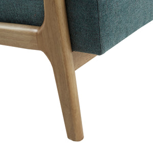 English Elm Lounge Chair Newport mid-century tufted accent chair with textured upholstery, pecan tapered legs Teal 35 L x 32 W x 19 H B03548364