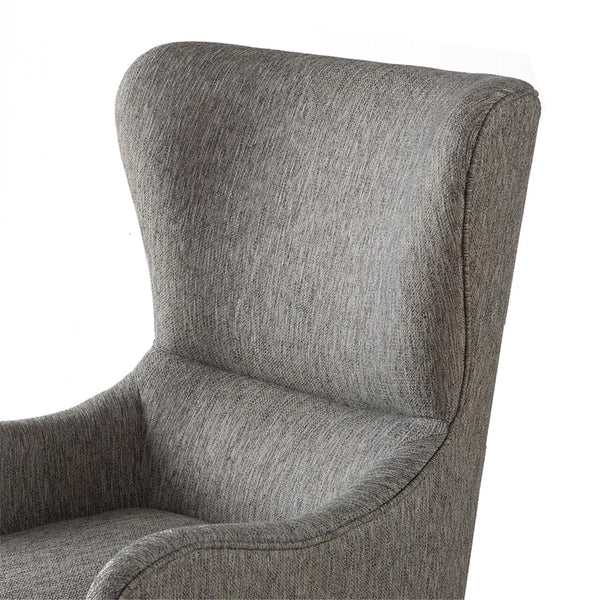 English Elm Arianna tufted swoop wing chair with espresso birch legs, plush high-density foam seat comfort Grey 33.5 L x 34 W x 28 H B03548246