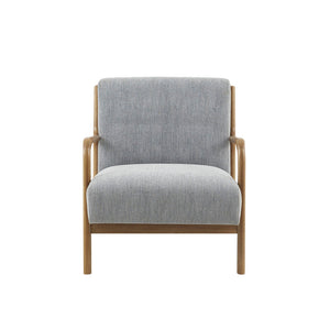 English Elm Lounge Chair Newport mid-century tufted accent chair with textured upholstery, pecan tapered legs Grey 35 L x 32 W x 19 H B03548365
