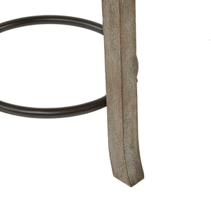 English Elm Swivel INK+IVY Oaktown Counter Stool — Upholstered Rustic Farmhouse Seat, Solid Wood Frame, Swivels smoothly B03548394