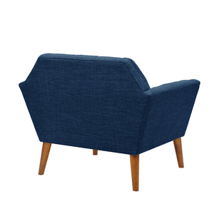 English Elm Lounge Chair Newport Mid-Century Accent with Tufted Textured Upholstery, Pecan Tapered Legs, Plush Comfort B03548347