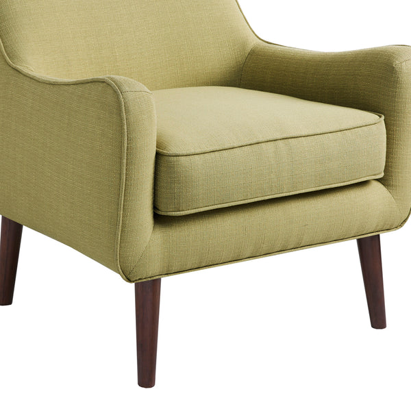 English Elm Mid-Century Oxford Accent Chair in Soft Green Upholstery, Hardwood Frame, Tapered Espresso Legs, Removable Cushion B03548208