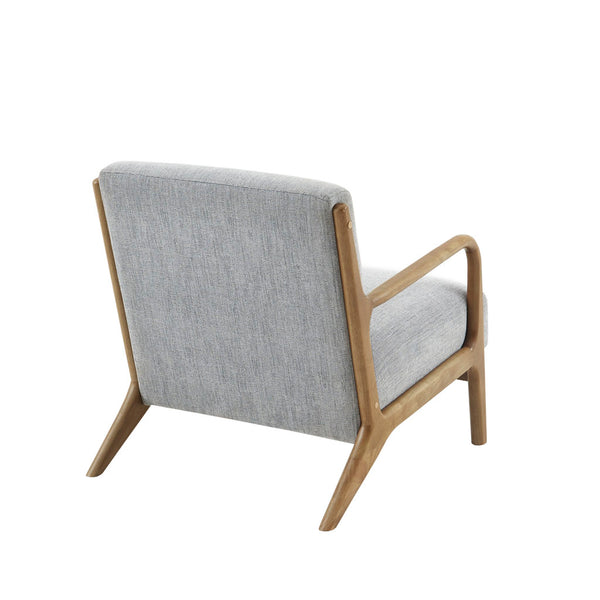 English Elm Lounge Chair Newport mid-century tufted accent chair with textured upholstery, pecan tapered legs Grey 35 L x 32 W x 19 H B03548365